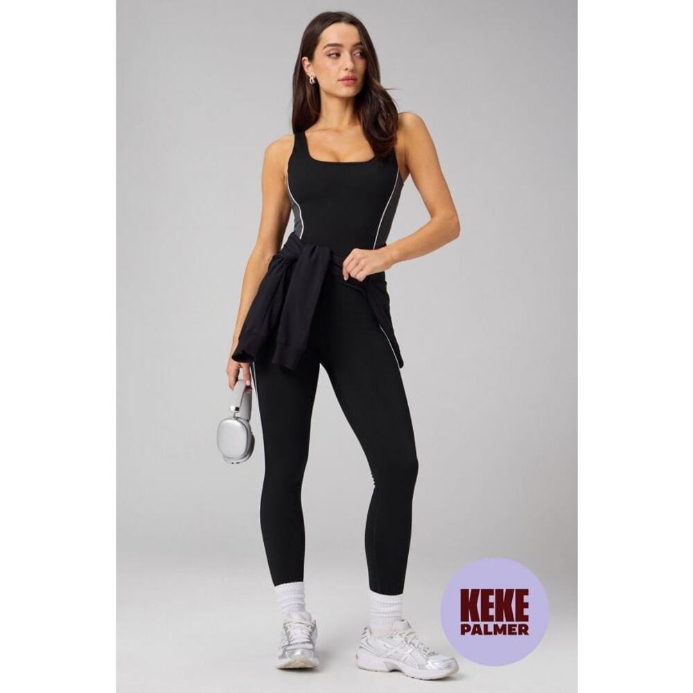 New Fabletics On-The-Go Powerhold Jumpsuit Women's size M Black